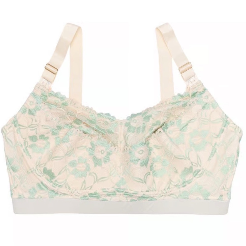 The Dairy Fairy Size Small/2 Milkful Elegant Lace Bralette in Cream and Blue